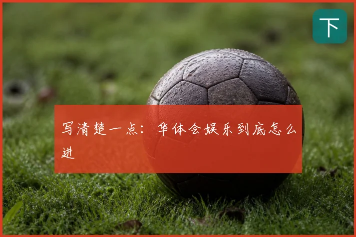 写清楚一点：华体会娱乐到底怎么进